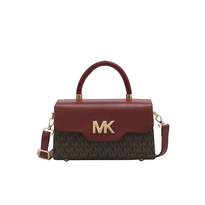 Women's bag 2025 new style shoulder chain crossbody color block fashionable textured large capacity factory direct small square bag