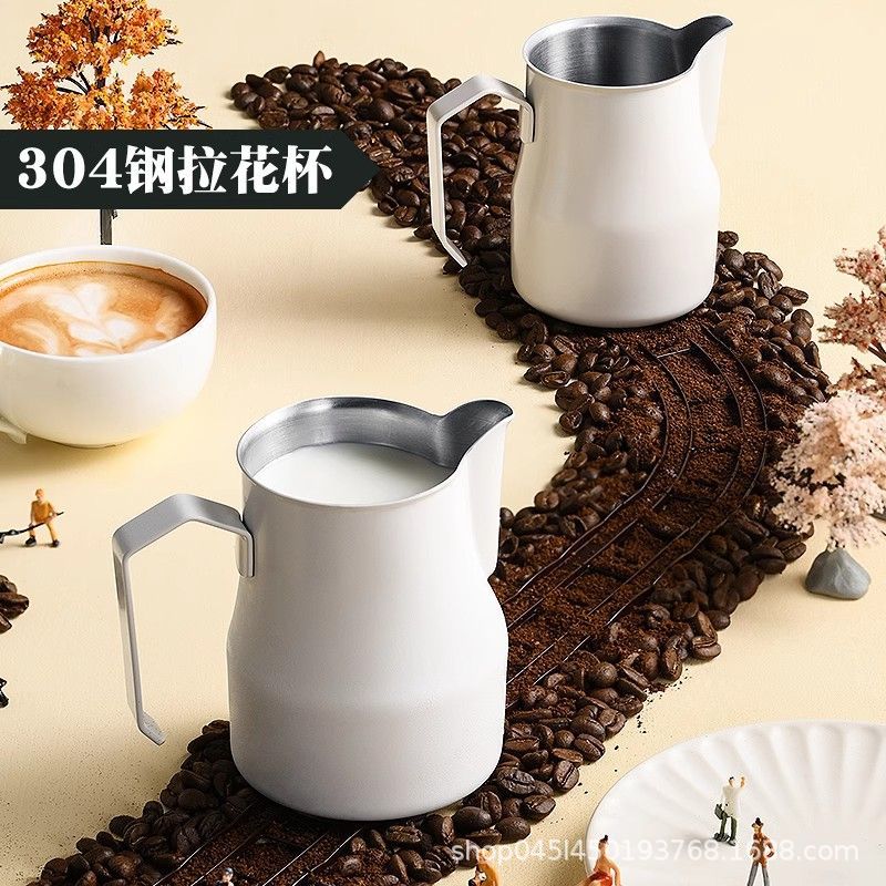 304 stainless steel milk frothing cup thickened tea pot fancy coffee latte art jar crane mouth italian milk frothing cup milk frothing cup