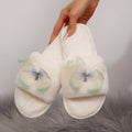 women's cotton slippers - new autumn/winter collection: rhinestone butterfly design, girly style, indoor/outdoor home wear, warm flat cotton slippers