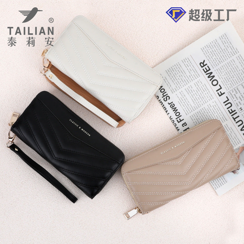 2024 Telian new fashion  clutch bag wholesale, large capacity embroidery thread women's wallet