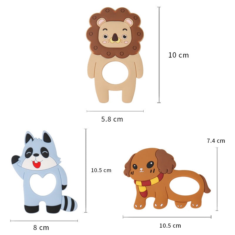 Factory custom toothpaste new cartoon animal bite glue 3 months baby teething significant other food grade silicone toys