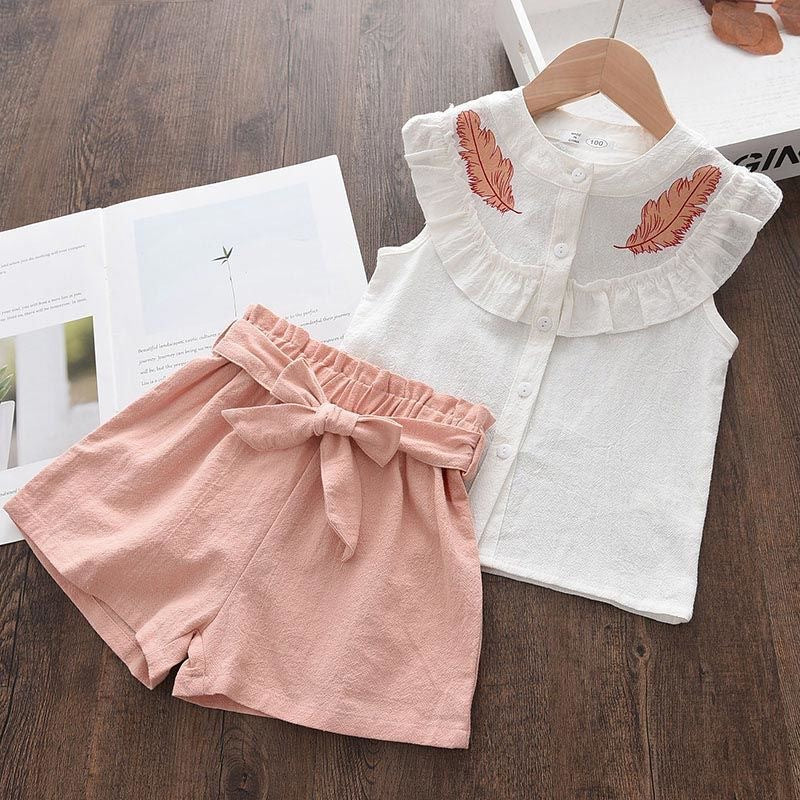 Girls' summer short-sleeve outfit set,  new collection: adorable and playful summer clothes for little girls and babies