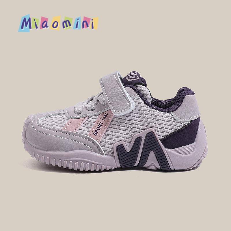spring collection soft-soled boys' running shoes, breathable mesh german army trainers, kids' athletic shoes, girls' shoes, ages 1-6