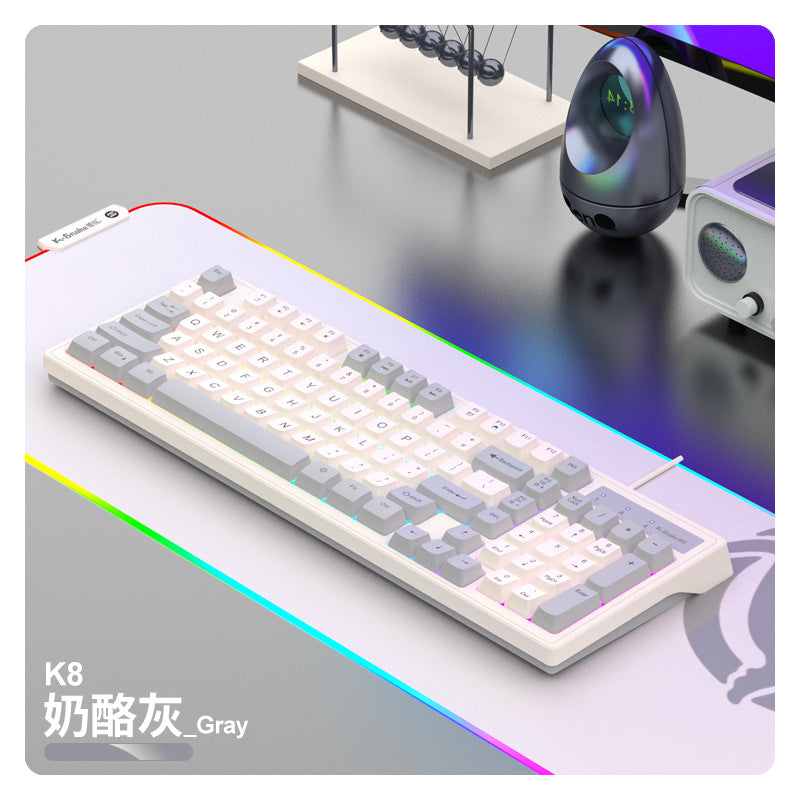 Viper km800 mechanical feel gaming keyboard and mouse wired illuminated set - 98 keys - office/home usb