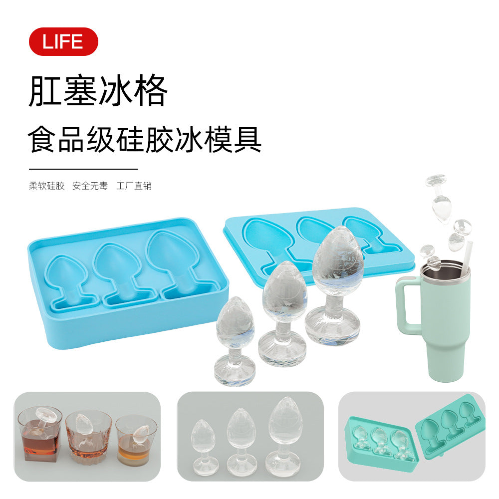 Factory custom creative silicone ice grid mold with self-sealing funny ice cube mold summer ice making mold