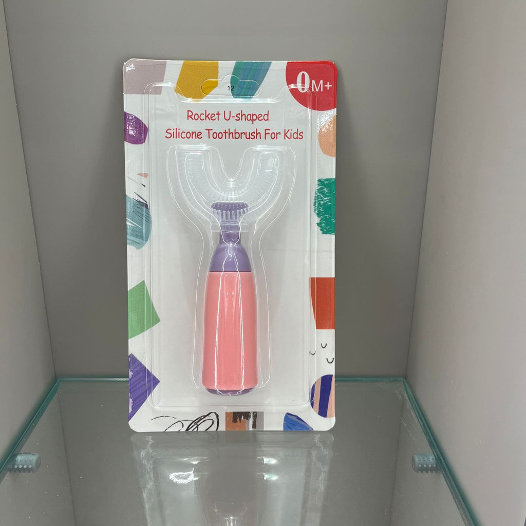 English card-mounted children's u-shaped toothbrush silicone soft-bristled toothbrush oral cleaning brush children's toothbrush wholesale
