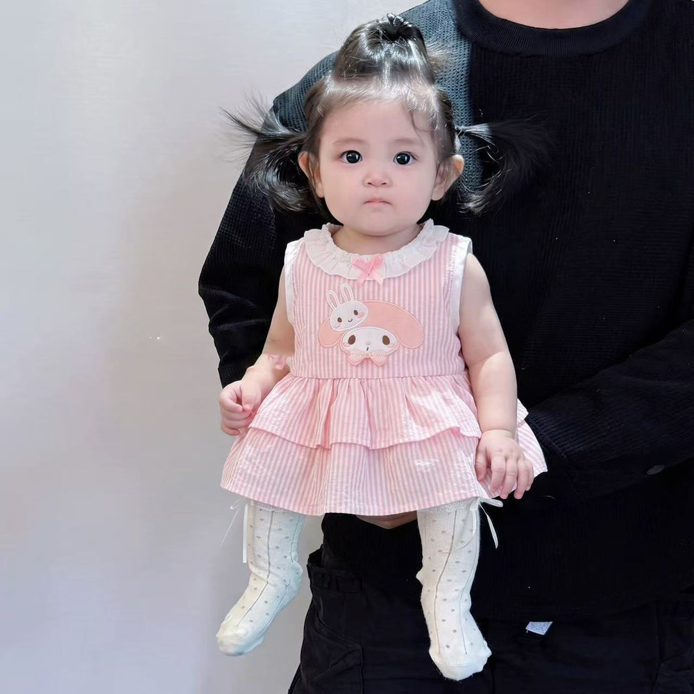 Summer lightweight princess style baby romper dress - sweet lace sleeveless vest dress - super cute romper dress