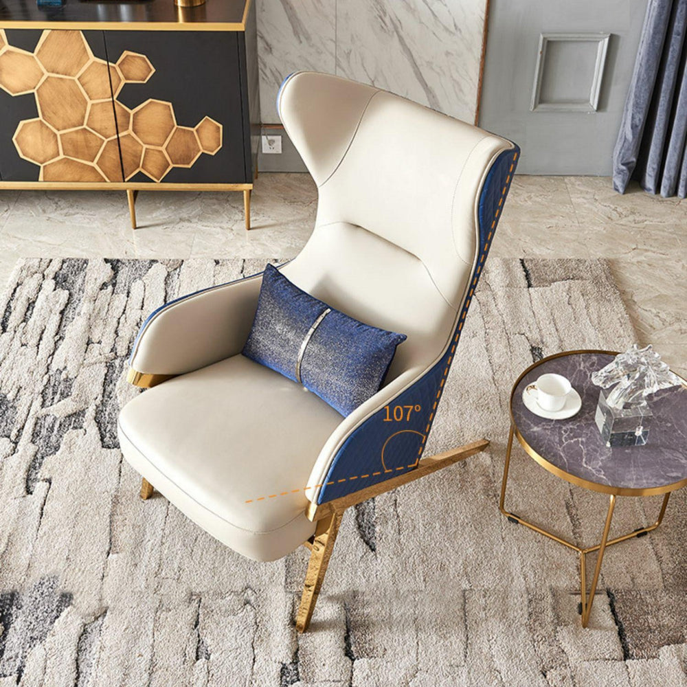 Light luxury single sofa chair genuine leather living room scandinavian modern casual designer high back tiger normcore casual chair