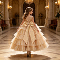 European and american style cross-border girls' formal dress cake skirt for prom, girls' clothing, children's runway show, and children's day performance costume