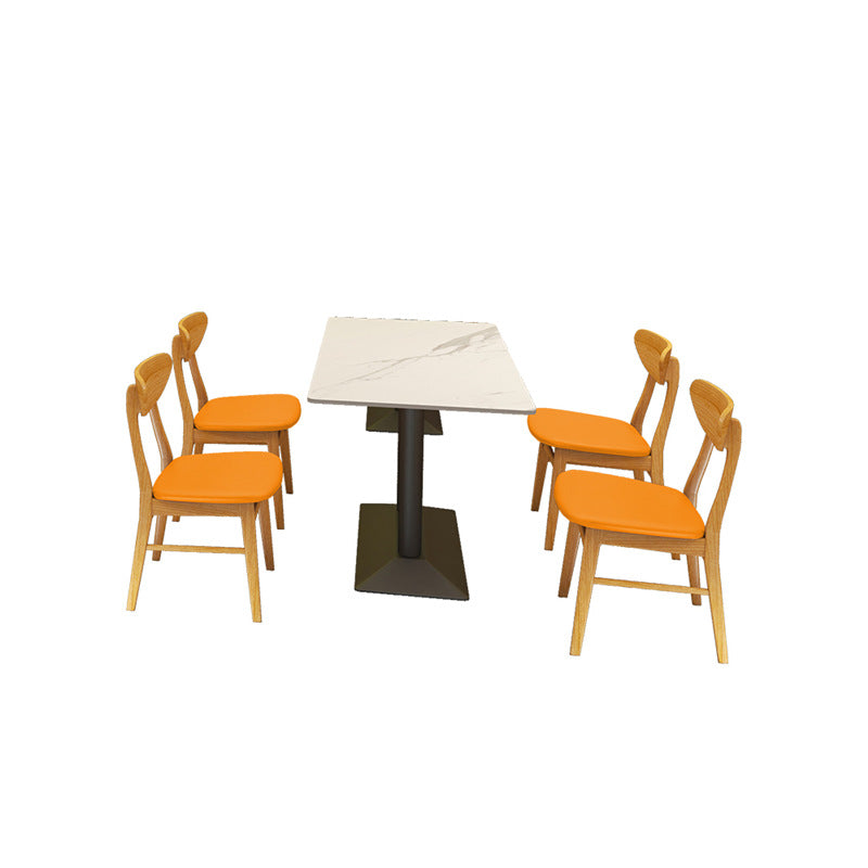 Commercial slate dining table simple outdoor table bar milk tea fast food restaurant canteen rectangular table apartment negotiation table and chair