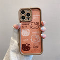 Brown apple 16pro leopard print mobile phone case iphone11/13 short lanyard protective cover xr apple 16 mobile phone case