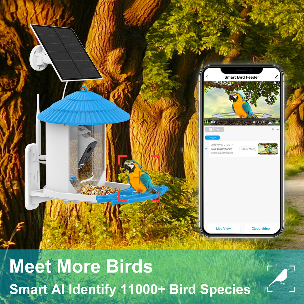 Source factory AI intelligent bird feeder automatic drive away squirrels 5 million bird feeder   explosion