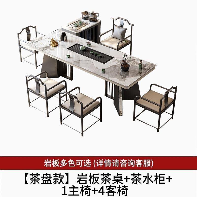 New chinoiserie luxury stone slate tea table table modern tea table and chair combination casualaccessible luxury office large board table tea making table