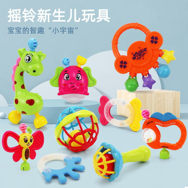 Cross-border export South East Asia Baby toys Newborn babies 6-12 months Bottle set Infant teething rattle