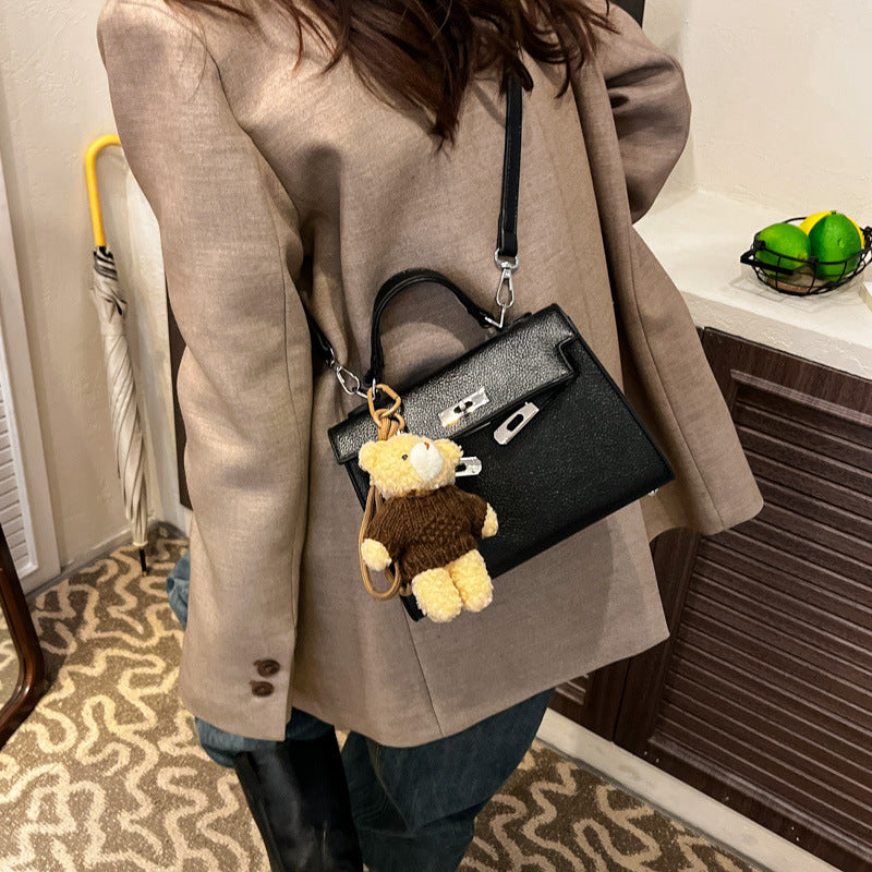 fashion small bag women's autumn and winter new travel satchel bag kelly small bag pure coloreasiest for match shoulder crossbody bag