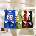 Kids' summer new arrival short-sleeve set: thin t-shirt and shorts two-piece outfit for baby boys, perfect for outdoor activities and sports