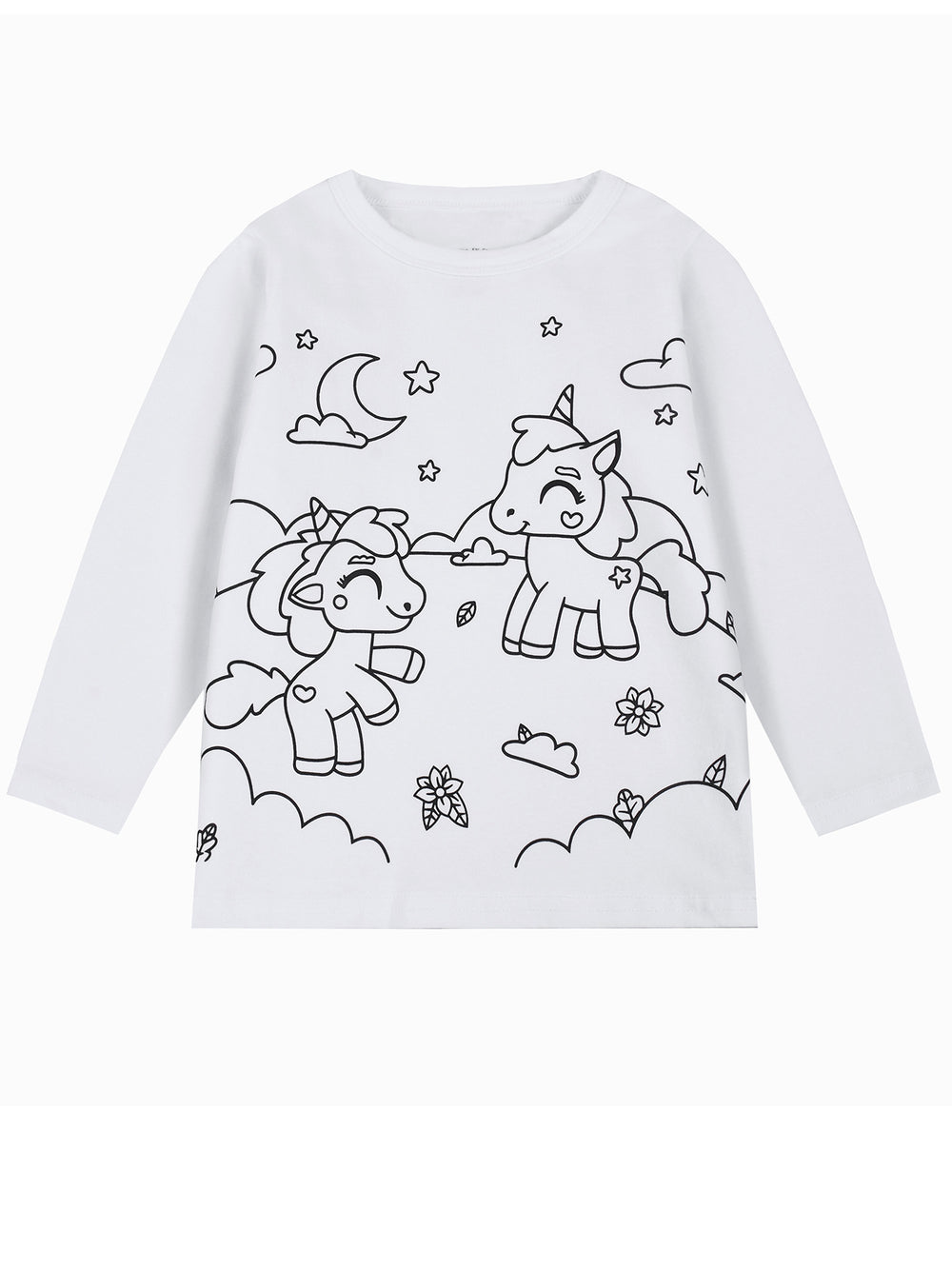 Unique diy fun graffiti hand-painted coloring mermaid design 95% cotton spring/autumn american style girls' long-sleeve t-shirt