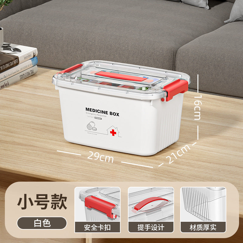 Multi-layer medicine box, large-capacity medicine storage box, household portable emergency medicine box, medical family first aid kit medicine box