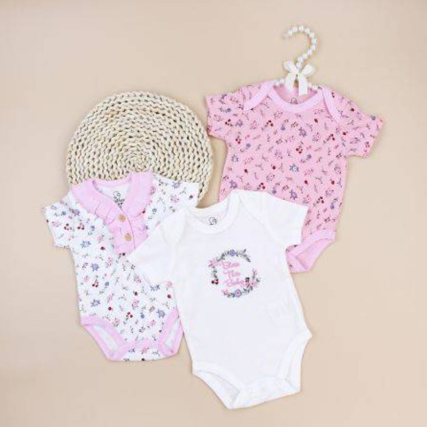 Baby short-sleeved butt-covering cotton girl boy baby triangle khaki suit jumpsuit rompers children's clothing new arrival