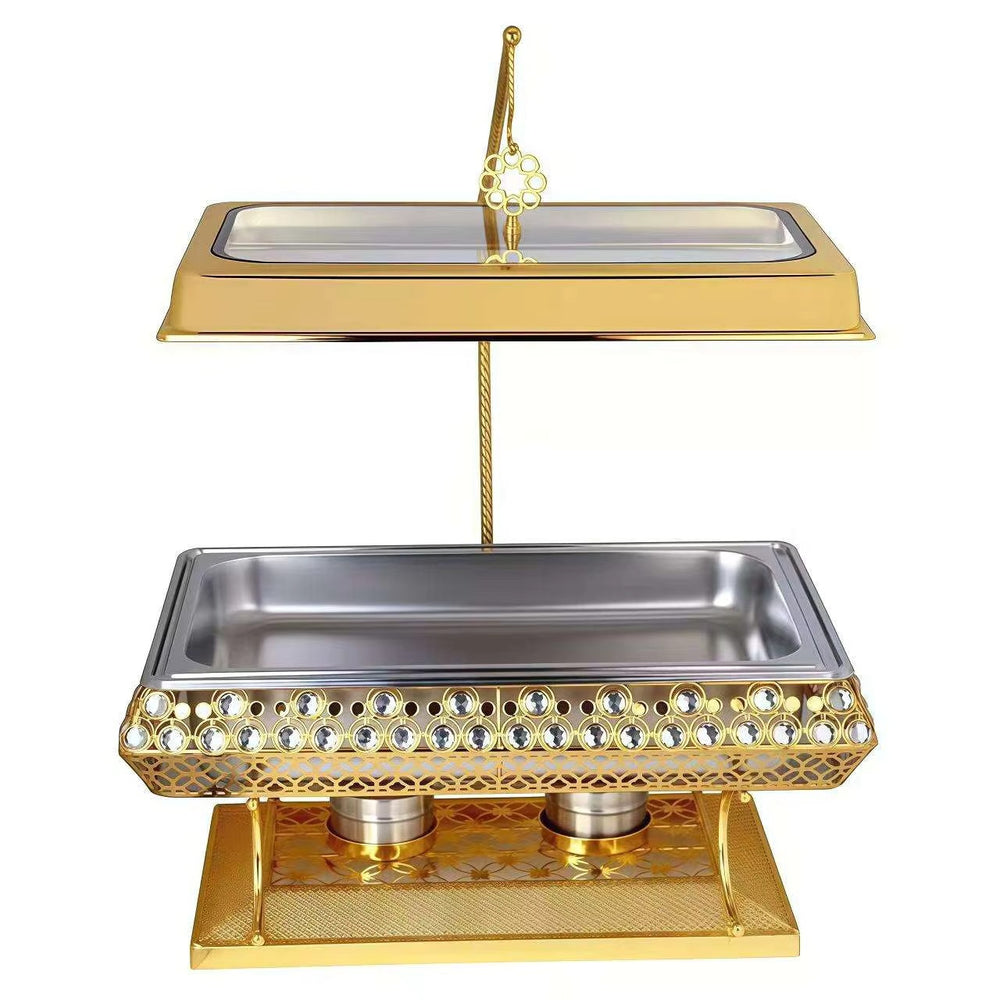 Gold stainless steel buffet chafing dish - 9l commercial kitchen hanging buffet warmer - in stock
