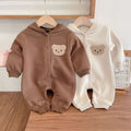 kids' onesie - thickened autumn/winter fleece bear romper - newborn fleece bodysuit - unisex baby outfit
