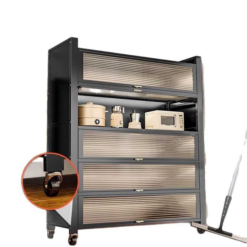 Kitchen storage rack with door, dust-proof storage cabinet, floor-standing multi-layer multi-functional cupboard, sideboard, cupboard, storage cabinet