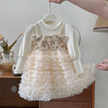 Girls' dresses: new autumn  collection - elegant fleece-lined birthday dress for little girls, super fairy tutu princess dress for children