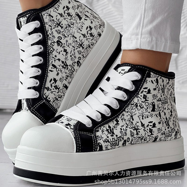 LZT8323 series Halloween casual platform lace-up sneakers