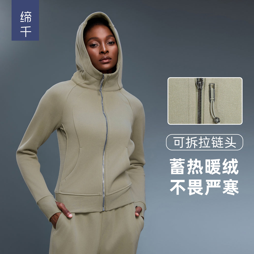 Autumn winter yoga outwearlong sleeves silmslimming looksweatshirtjacketfleece-lined zipper cardigantopsd25132