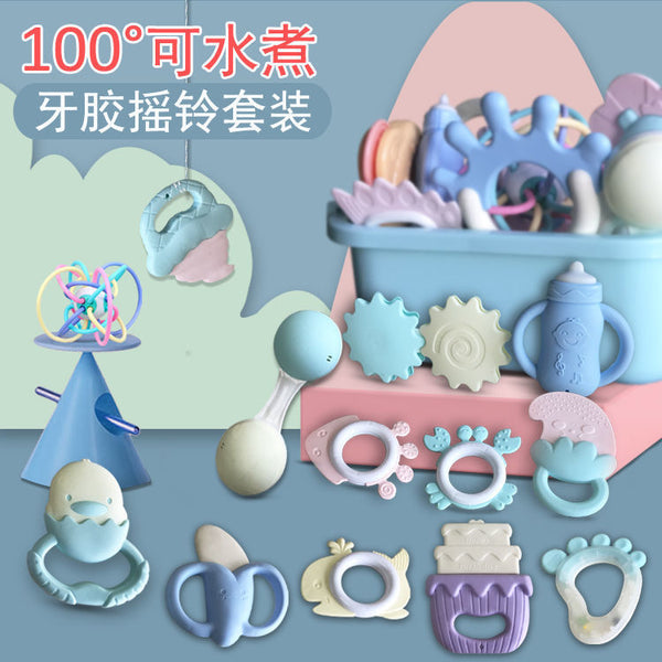 Newborn baby toys 0-3-6-12 months can bite boiled toothpaste rattle soft glue grinding stick boys and girls