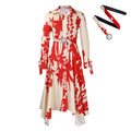 Amazon european and american women's summer new long-sleeved printed turn-down collar irregular loose plus size african export dress