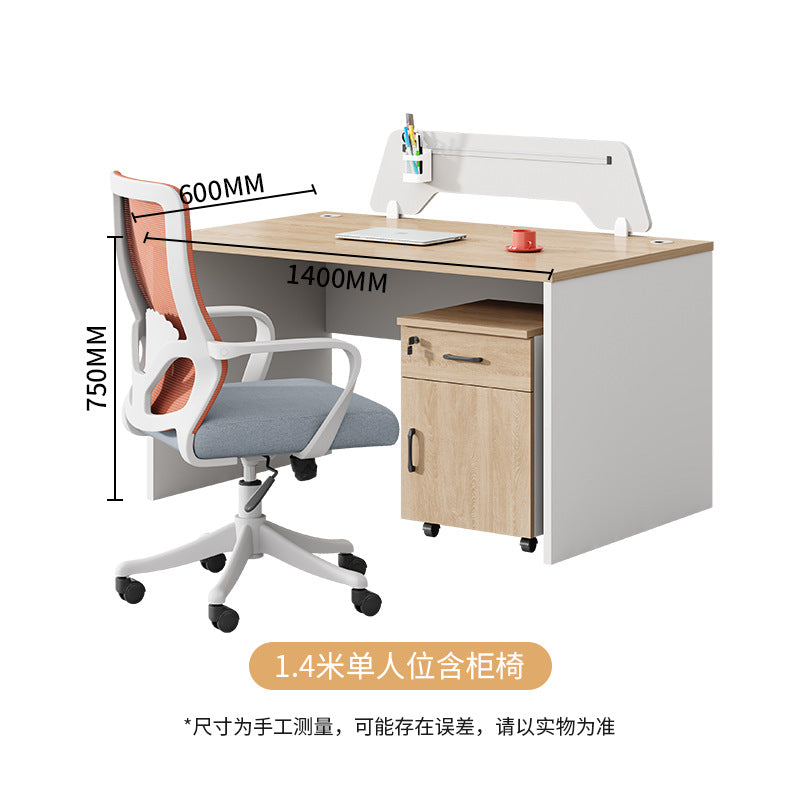 Saint li staff office desk and chair set - minimalist office furniture, employee computer desk and chair