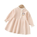 Girls' knitted mushroom dress with lace trim - autumn/winter  new sweet style long dress