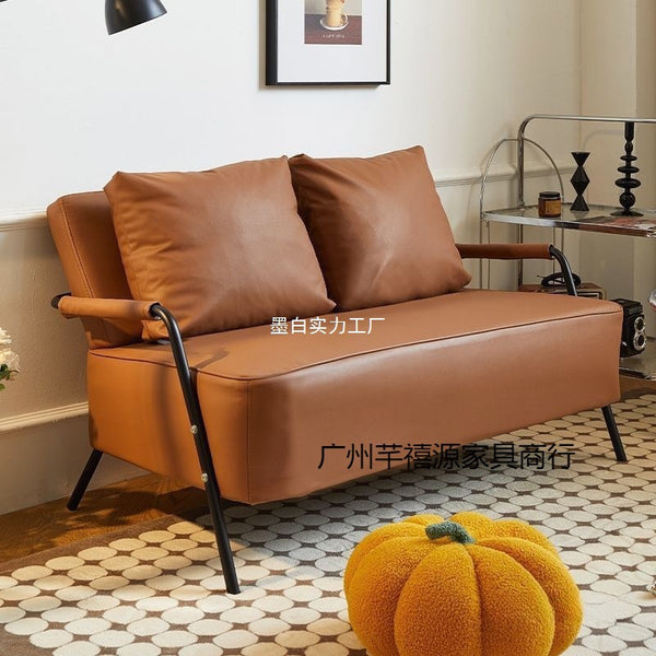 Single fabric sofa living room 2025 new rental room small apartment tofu block straight row technology cloth small sofa chair
