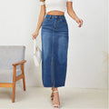 Export denim skirt new arrivalfashion slit whisker denim skirt washed horse denim skirt