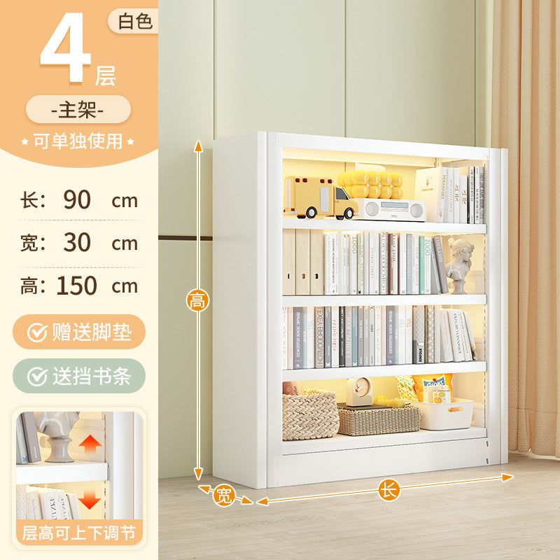 Home library steel bookshelf floor-standing storage rack children's bookcase picture book rack living room casual iron storage rack