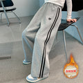 Girls' pants  new style sweatpants kids autumn and winter sports pants girls' winter fleece-lined wide leg pants slimming