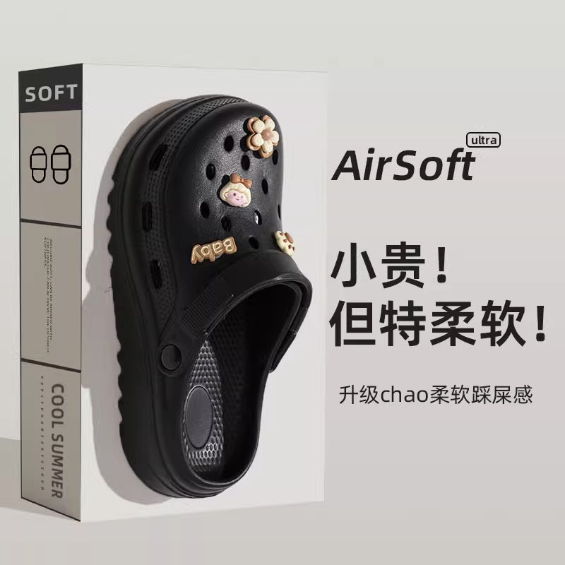 2025 new women's platform clogs: summer outdoor anti-slip, odor-resistant, beach-friendly, cloud-like comfort sandals