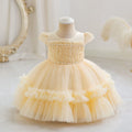 Ready-to-ship wholesale baby girl evening dresses, tulle beaded princess dresses, first birthday party dresses, girl dress