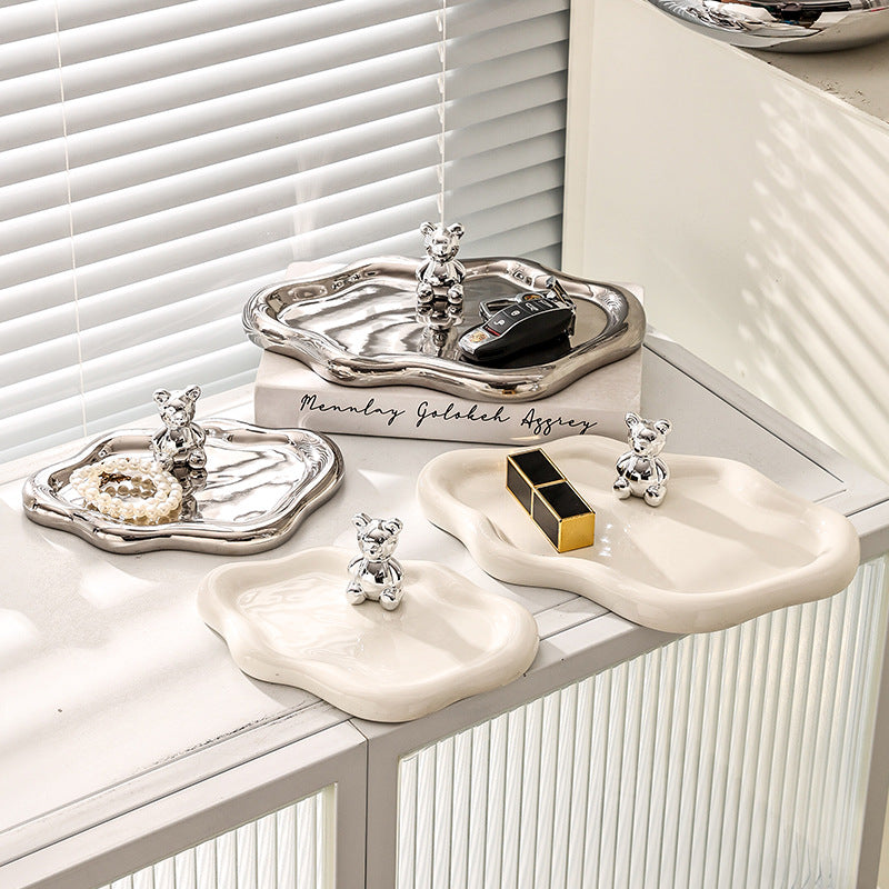 Inspopular same style electroplating photo props desktop jewelry storage display tray tea break stall accessible luxury display tray