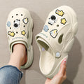 Crocs men's summernew arrival outdoor beach thick solenon-slip sandals toe-cap half slippers men2025outwear
