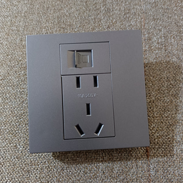 86 type concealed household switch panel computer with five-hole socket full gigabit plug network socket network cable