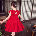 Girls' summer dresses  new style: chic kids' ruffle sleeve princess dress, solid color casual dress for little girls