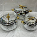 3pcs gold-plated and silver-plated 3-piece thermal insulation box 1l-2l-3.5l