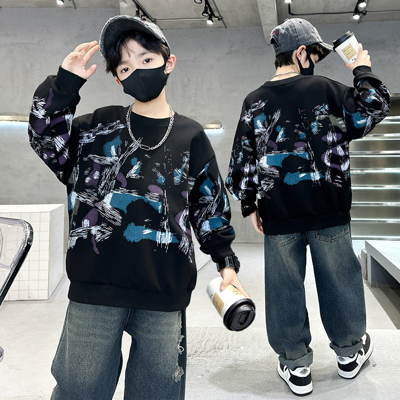 new arrival: boys' long-sleeve t-shirt for spring and autumn - stylish and casual sweatshirt for teenagers and young boys