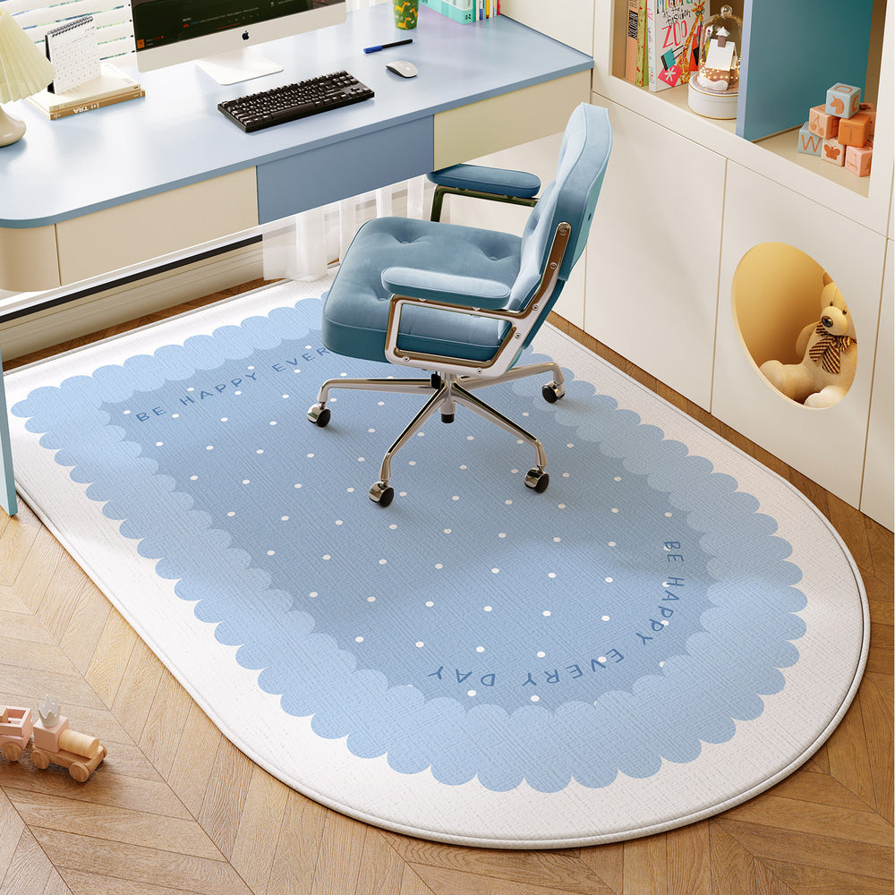 Bedroom computer chair floor mat, kids study chair rug, study desk swivel chair underfloor protector, arch-shaped foot pad