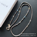 Square crystal backable cross-body mobile phone lanyard classy women's fashion mobile phone cross-body chain anti-lost popular chain