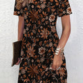 wholesale women's short-sleeved dresses, fashionable women's dresses for spring, summer, and autumn, new cross-border printed designs