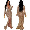C7571 cross-border   fashion women's sexy deep v leopard print slit sleeveless dress new