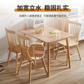All solid wood dining table small apartment for homecasual rectangular dining table scandinavian restaurant table and chair combination wood color